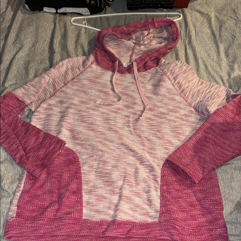 Suzanne Betro Two-Tone Pink Hoodie Sweatshirt
